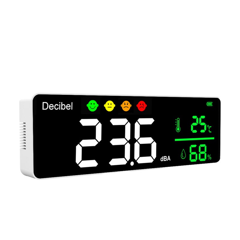 Noise Measuring Instrument Digital Decibel Sound Meter Temperature Meter Humidity Meter 3-in-1 Detector Indoor Wall Mounted Large Screen Tester - Image 4