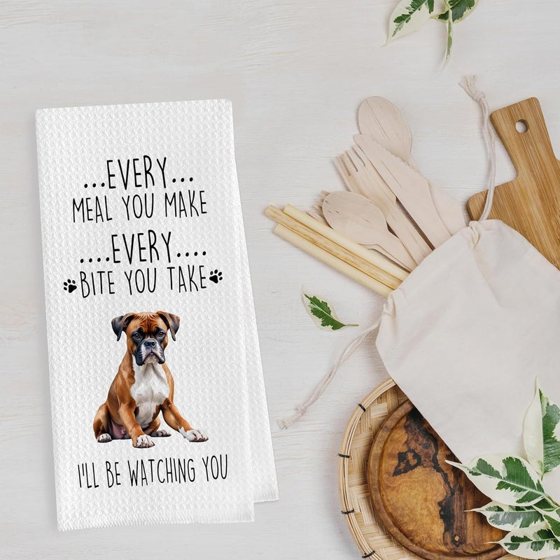 Geqtt Gqtt Boxer Dog Dish Towels Set - Funny Dog Gifts, Decorative Waffle Weave Kitchen Towels, Hand & Tea Towels (1624 Inches, Set of 2) - Image 4