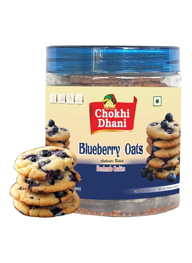 Chokhi Dhani Blueberry Oats Cookies 200g - Fruity Blueberry Biscuits with Oats & Honey - Healthy Home/Office Snack - Image 2