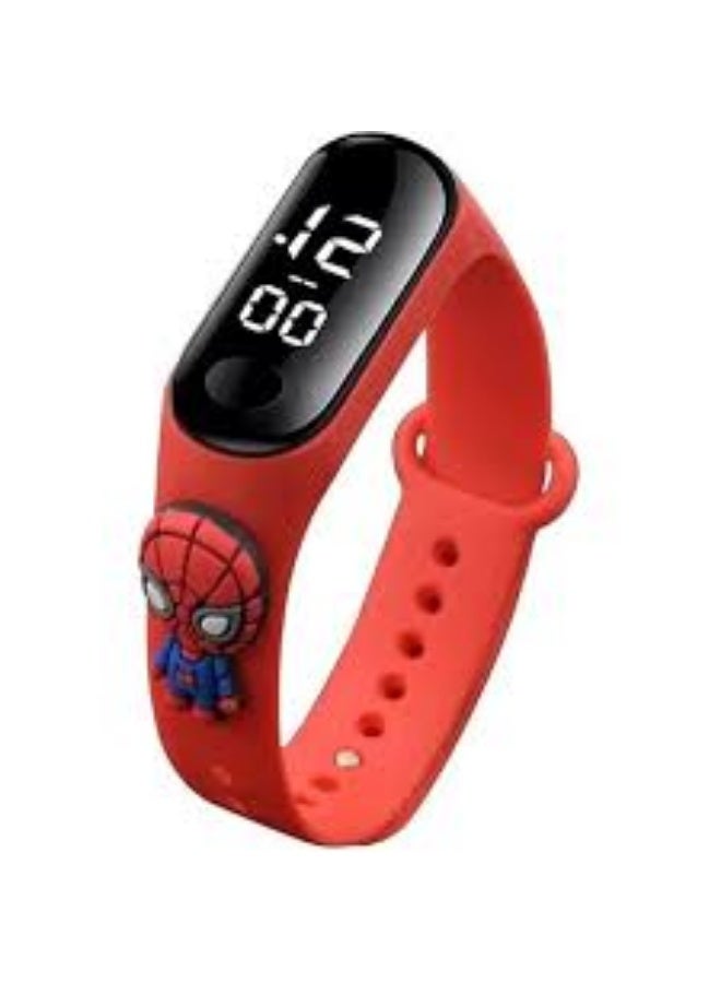 Digital Waterproof Stylish Wrist Smart Watch LED Band for Kids, Birthday Gift, Toys, Colorful Cartoon Character Super Hero for Boys & Girls Age 2 to 12 Years Multicolor (Red Spidar Man) - Image 1