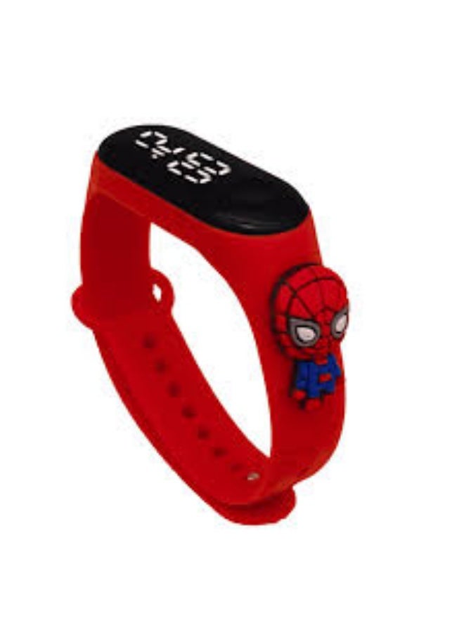 Digital Waterproof Stylish Wrist Smart Watch LED Band for Kids, Birthday Gift, Toys, Colorful Cartoon Character Super Hero for Boys & Girls Age 2 to 12 Years Multicolor (Red Spidar Man) - Image 4