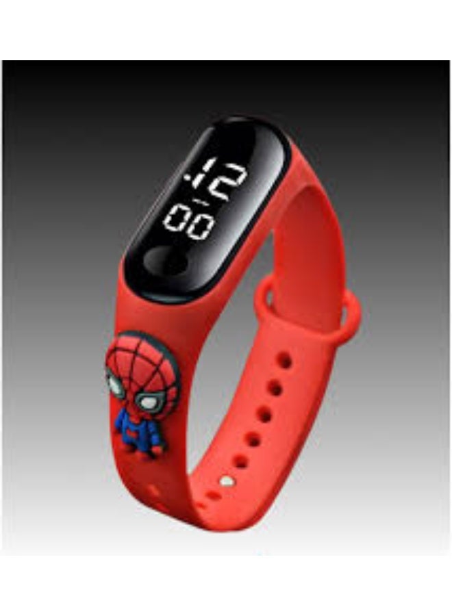 Digital Waterproof Stylish Wrist Smart Watch LED Band for Kids, Birthday Gift, Toys, Colorful Cartoon Character Super Hero for Boys & Girls Age 2 to 12 Years Multicolor (Red Spidar Man) - Image 5