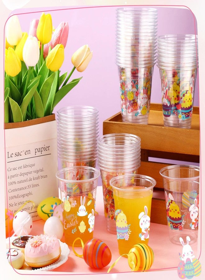 Sliner 50-Piece Easter Bunny Eggs Cups, 12 oz Disposable Plastic Clear Drinking Beverage Supplies for Spring Easter Party Decoration - Image 4