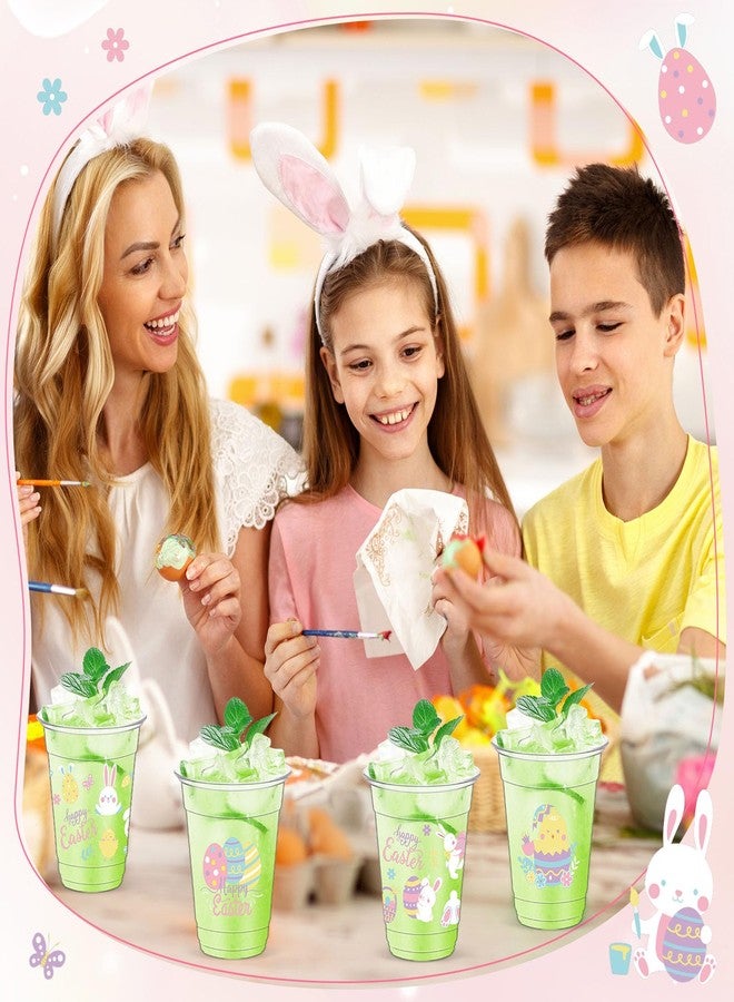 Sliner 50-Piece Easter Bunny Eggs Cups, 12 oz Disposable Plastic Clear Drinking Beverage Supplies for Spring Easter Party Decoration - Image 5