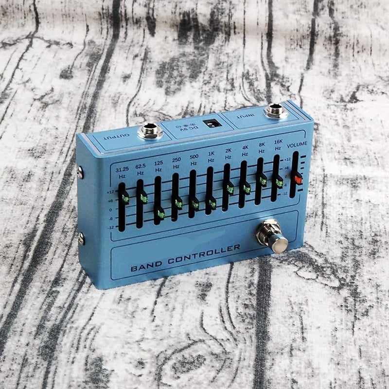 Lelukee EQ Pedal 10 Band Equalizer Ten Band EQ Guitar Effects Pedal for 4-string, 5-string Bass and 6-string, 7-string Electric Guitar & 31.25Hz to 16kHz Bass (10 Band) - Image 3