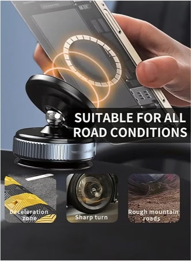حامل هاتف مغناطيسي للسيارة قابل للدوران 360 درجة مع شفط فراغي – حامل عالمي، يدعم الشحن، سهل التركيب - Image 4