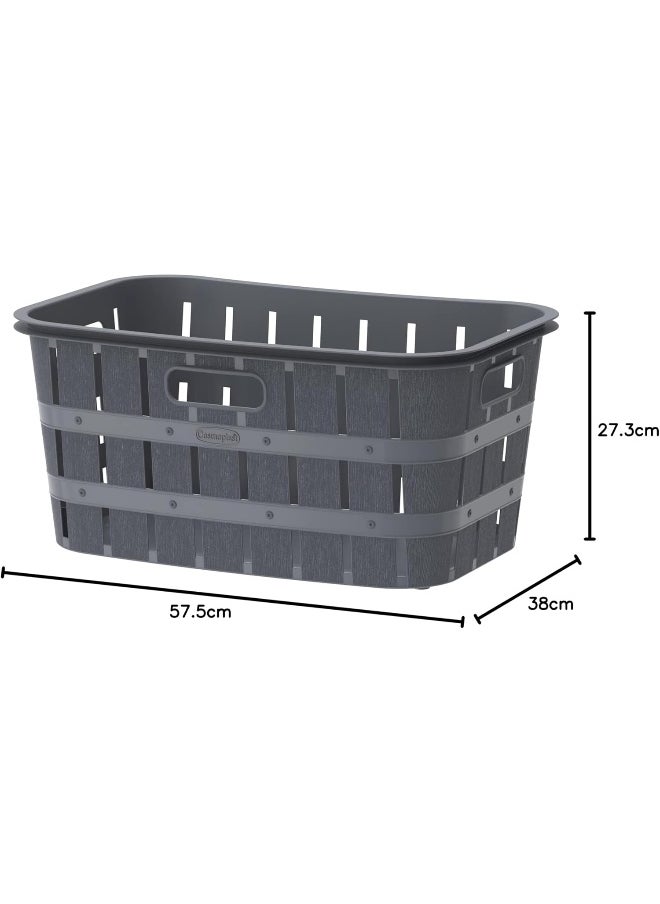 Cosmoplast 40L Cedargrain Laundry Bin (Dark Grey)  - Image 3