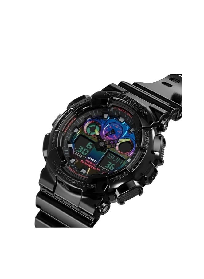 كاسيو ساعة جي-شوك، أنالوج-رقمية، بسوار من الراتنج GA-100RGB-1ADR - Image 2