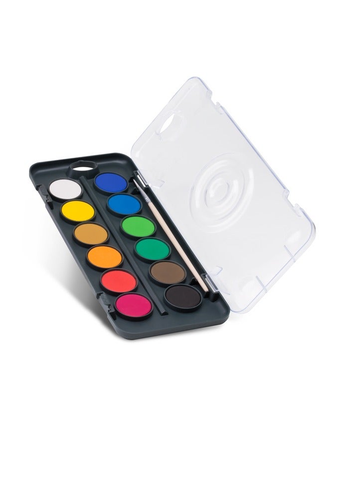 PRIMO Watercolor Tablets, Plastic Box with Palette Cover, 12 Colors by Primo - Image 1