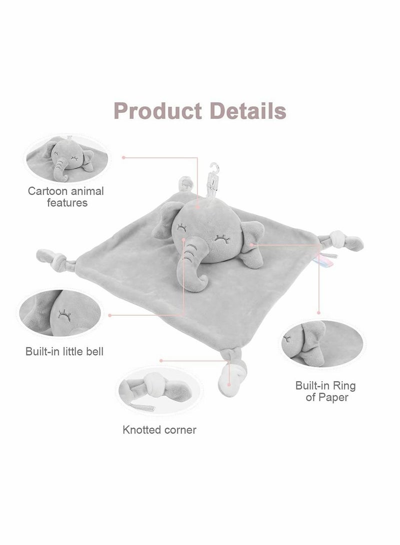 Y&D Baby Comforters Elephant Blanket, Girl Boy Comforter New Born Infant Toddler Cuddle Snuggle Toy Blankets for Nursery Strollers, Cots, Cribs, Car Seats  - Image 4
