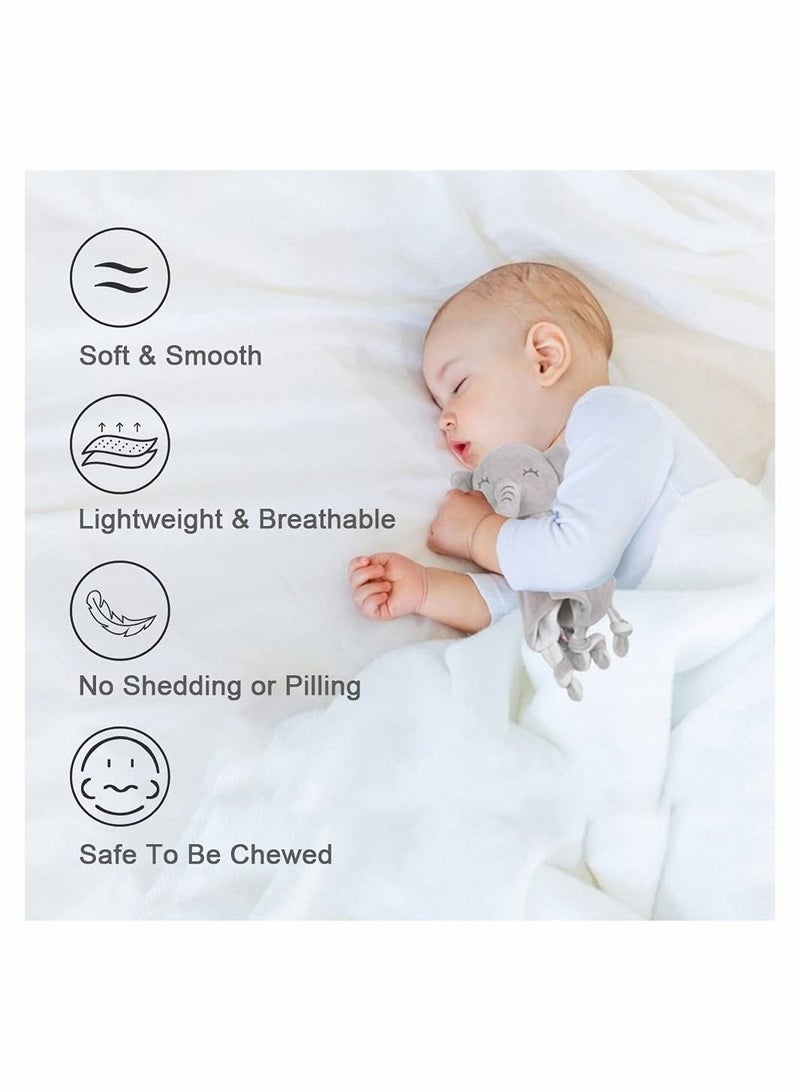 Y&D Baby Comforters Elephant Blanket, Girl Boy Comforter New Born Infant Toddler Cuddle Snuggle Toy Blankets for Nursery Strollers, Cots, Cribs, Car Seats  - Image 3