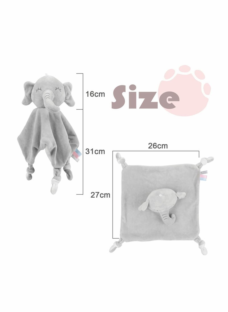 Y&D Baby Comforters Elephant Blanket, Girl Boy Comforter New Born Infant Toddler Cuddle Snuggle Toy Blankets for Nursery Strollers, Cots, Cribs, Car Seats  - Image 2