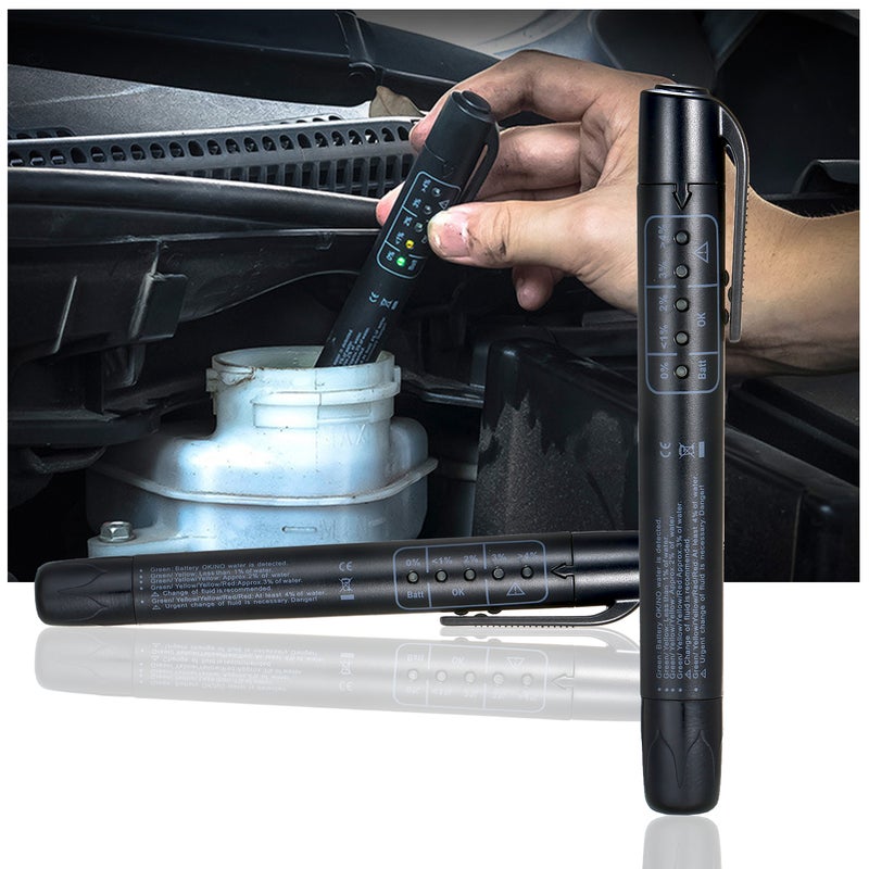 قلم اختبار سائل سحاب التوقف - محلول اختبار زيت السحاب للسيارات بمؤشرات светية LED 5 لمعايير DOT3 و DOT4 و DOT5 - Image 5