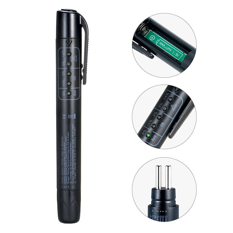 قلم اختبار سائل سحاب التوقف - محلول اختبار زيت السحاب للسيارات بمؤشرات светية LED 5 لمعايير DOT3 و DOT4 و DOT5 - Image 2