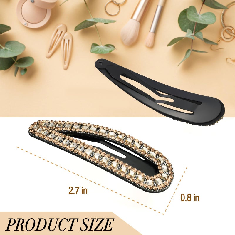KANPRINCESS 2PCS Rhinestone Hair Clips,Snap Hair Accessories,Decorative Hair Clips,Rhinestone Barrettes For Women Girls(SET15) - Image 2
