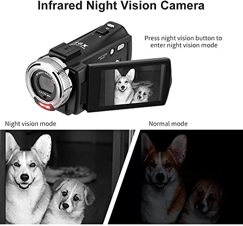ORDRO Camcorders HDV-V12 HD 1080P Video Camera Recorder Infrared Night Vision Camera Camcorders with 16G Memory Card and 2 Batteries - Image 2