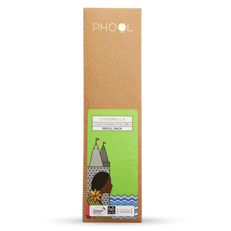 PHOOL LUXURY INCENSE Citronella Incense Sticks I Pack Of 80 Natural Agarbatti I Sulpher & Charcoal Free | 100% Organic (200 Gms) I Refill Pack I Fragrance - Citronella Agarbatti - Image 5