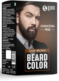 Beardo Beard Color For Men - Dark Brown, | Long Lasting | No Ammonia | Easy to apply, No Stain Beard Hair Colour for men | Skin Friendly Hair dye | Full Grey Hair Coverage Beard Color