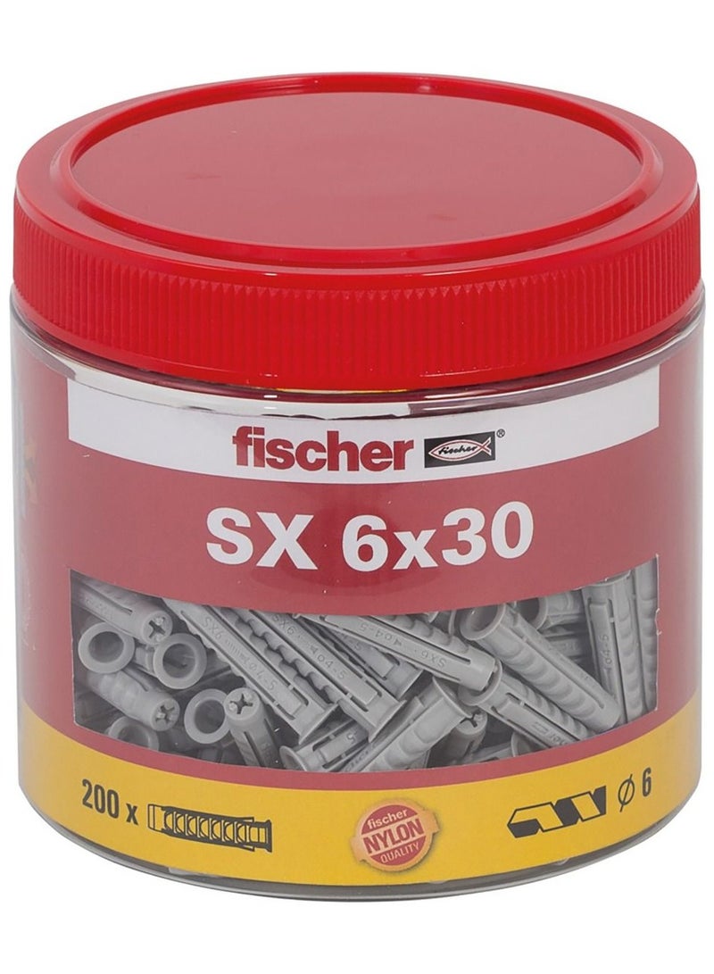 Fischer Round BOX - SX Expansion Plug 6x30 200pcs 531030