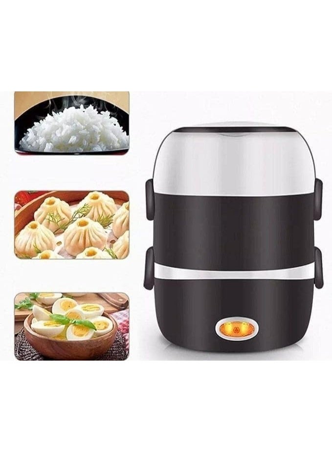 Portable Electric Lunch Box 2L – 250W Stainless Steel Heated Bento Box, Rapid Heating Meal Warmer for Travel, Office, Home & Car, Spill-Proof 220V Food Heater - Image 1