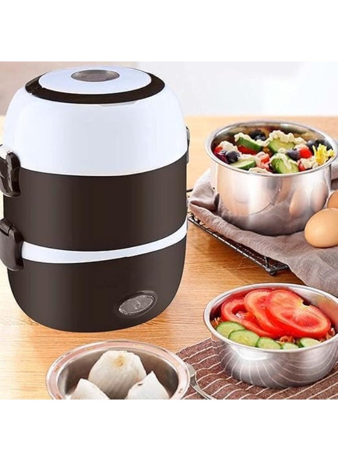 Portable Electric Lunch Box 2L – 250W Stainless Steel Heated Bento Box, Rapid Heating Meal Warmer for Travel, Office, Home & Car, Spill-Proof 220V Food Heater - Image 3