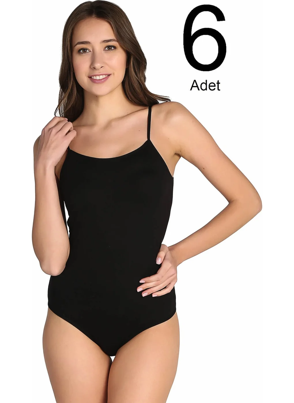Tutku Women Black 6 Pack Rope Strap Lycra Hook and Snap Body