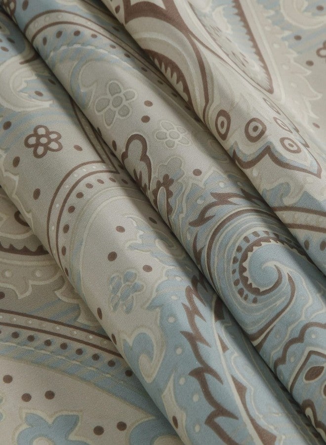 MVSUTA Sarita Taupe Paisley Polyester Fabric Damask Classic Shower Curtain,Farmhouse Khaki Waterproof Chic Bathroom Curtains,Extra Large 78" W x 78" L - Image 3