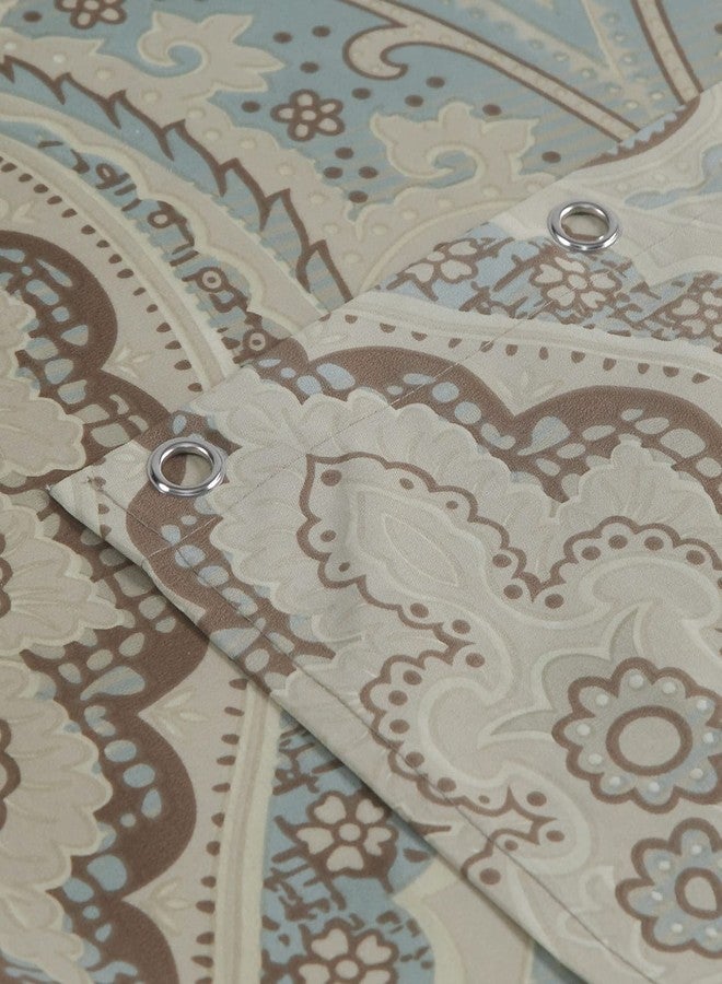 MVSUTA Sarita Taupe Paisley Polyester Fabric Damask Classic Shower Curtain,Farmhouse Khaki Waterproof Chic Bathroom Curtains,Extra Large 78" W x 78" L - Image 4