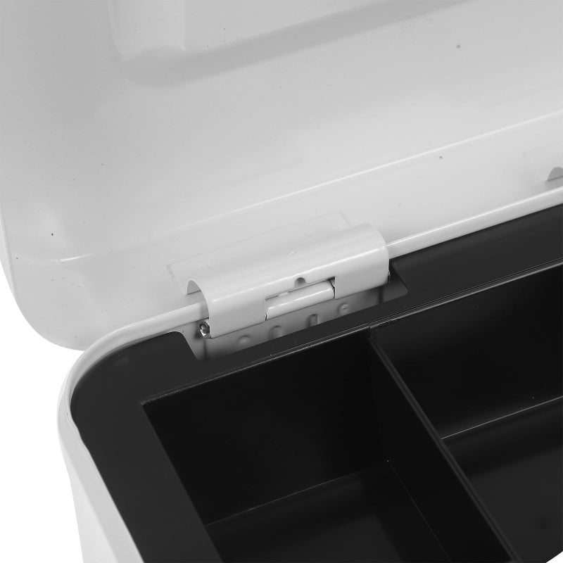 Lockable Metal Cash Box With Combination Code Key Portable Money Storage Container White - Image 4