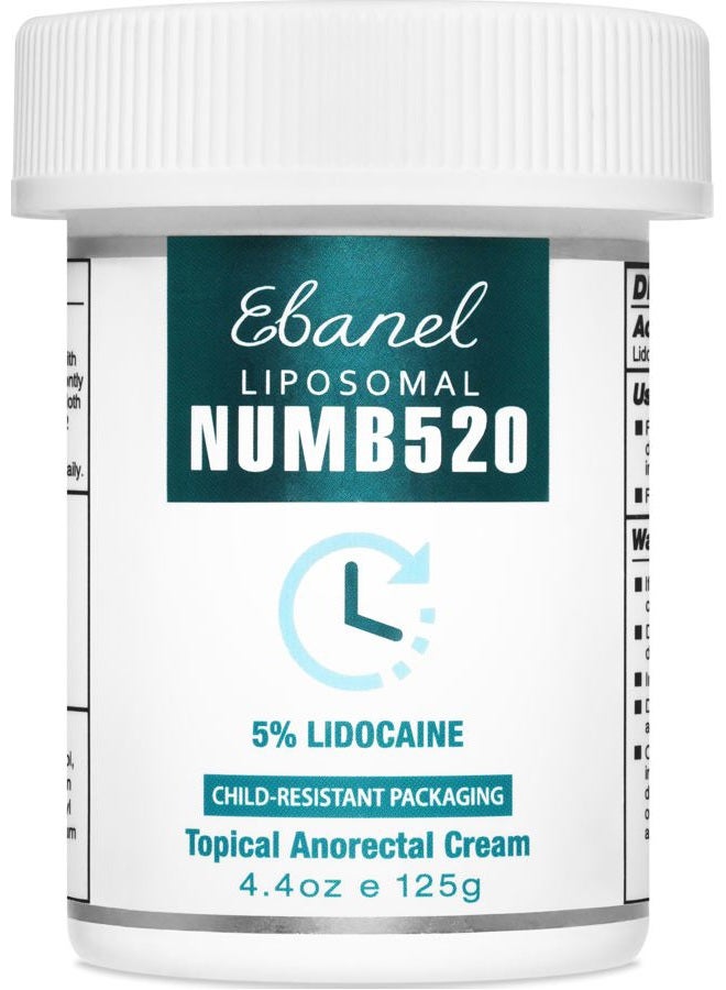 Ebanel كريم تخدير موضعي 5% ليدوكائين لتخفيف الألم، 4.38 أونصة كريم مسكن قوي - Image 1