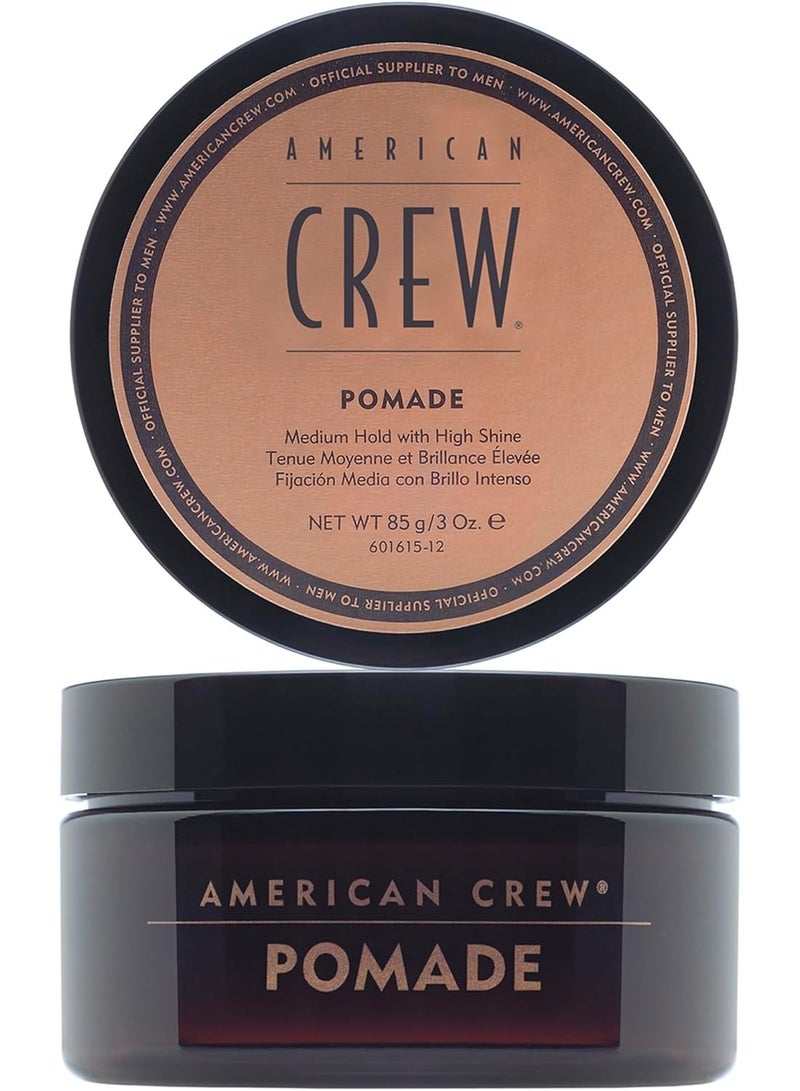 بوميد الشعر American Crew Hair Pomade ‏85 جم بثبات متوسط ولمعان عالٍ لتصفيف شعر الرجال