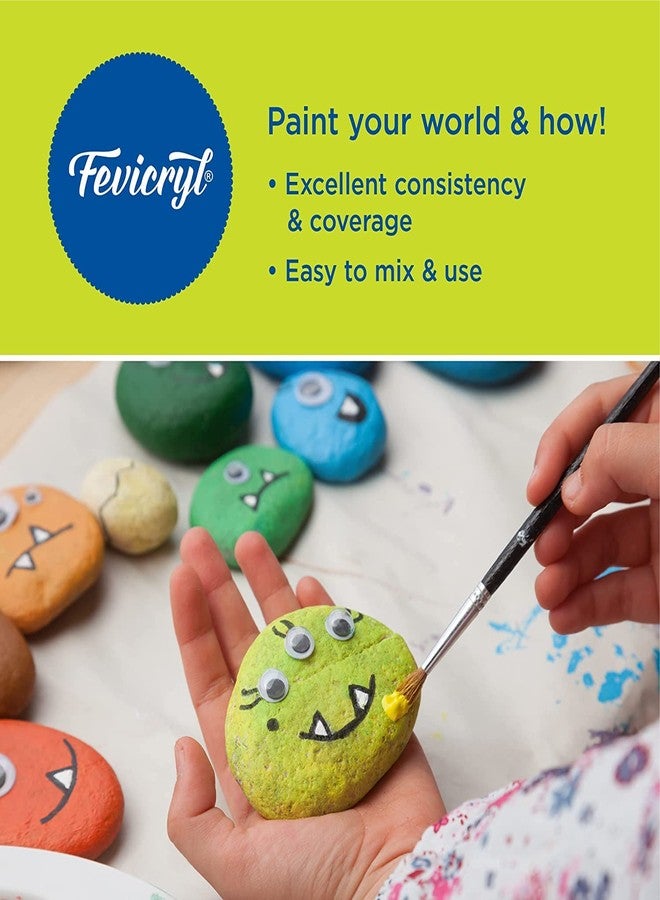 Fevicryl Acrylic Colour (Lemon Yellow, 1litre) for Art and Craft Paint, Canvas, Wood, Leather, Earthenware, Metal - Image 3