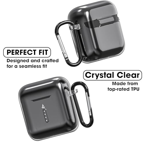 Sounce Earphone Case Cover Compatible with Boat Airdopes 141, Soft Silicone Skin Case Cover Shock-Absorbing Protective Case with Keychain [Front LED Visible] – Transparent - Image 5