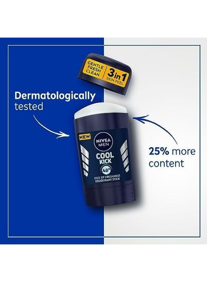 NIVEA Men Fresh Scent Stick Deodorant, 50ml, 48-Hour Protection, Alcohol-Free - Image 2