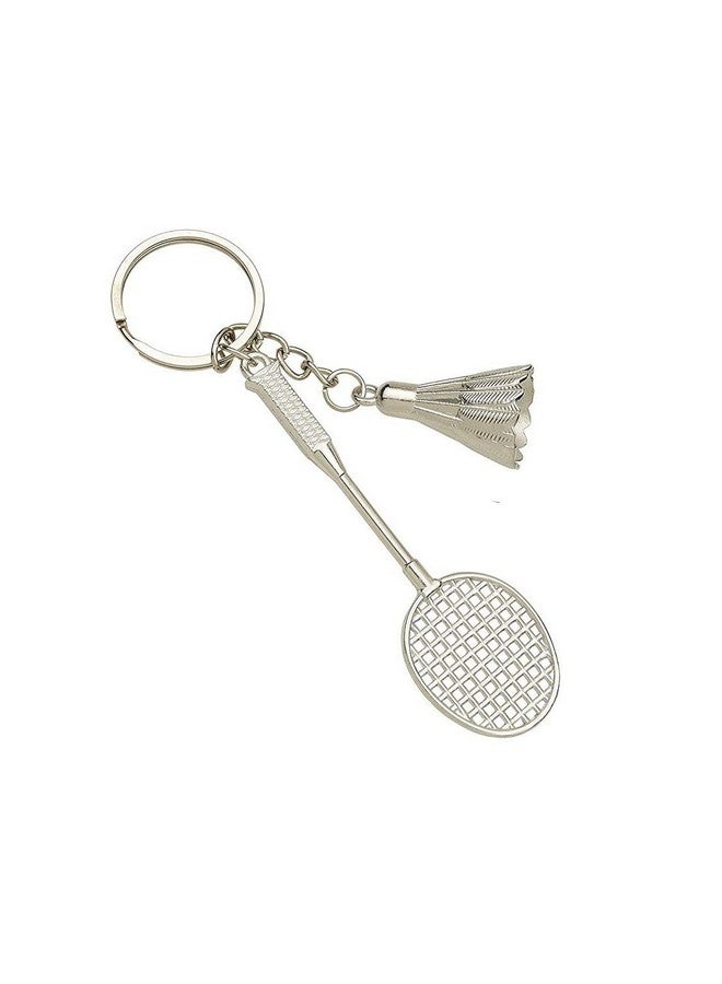 GCT Badminton Racket | Racquet with Shuttlecock Sports Metal Keychain for Car Bike Keyring (Gold) - Image 1
