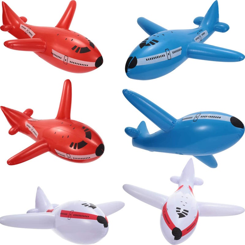 Gejoy 6 Pieces Large Inflatable Airplanes Aircraft Inflates Plane Inflated Airplane for Birthday Shower Party Decoration Supplies - Image 1