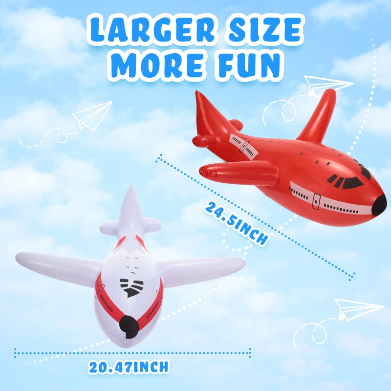 Gejoy 6 Pieces Large Inflatable Airplanes Aircraft Inflates Plane Inflated Airplane for Birthday Shower Party Decoration Supplies - Image 2