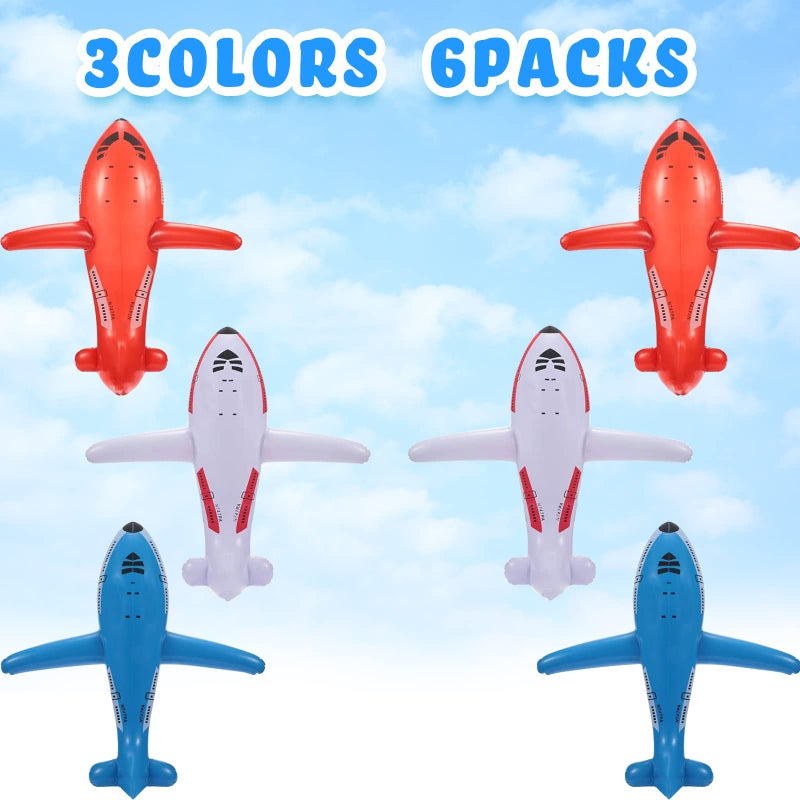 Gejoy 6 Pieces Large Inflatable Airplanes Aircraft Inflates Plane Inflated Airplane for Birthday Shower Party Decoration Supplies - Image 3
