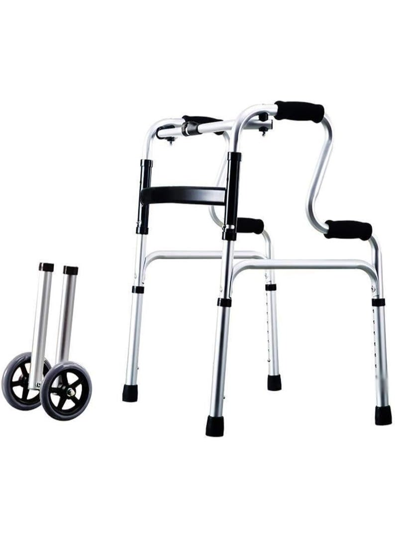 عصا مشي متعددة الوظائف للاستخدام في الحمام، وهي عبارة عن جهاز تدريب على المشي لأغراض إعادة التأهيل ومجهز ببكرات وعجلات. - Image 1