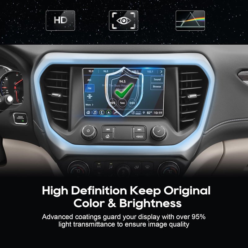 LFOTPP 2017-2018 GMC Acadia 8-Inch IntelliLink Car Navigation Screen Protector, LFOTPP Clear TEMPERED GLASS Infotainment Display In-Dash Center Touch Screen Protector (8-Inch) - Image 5