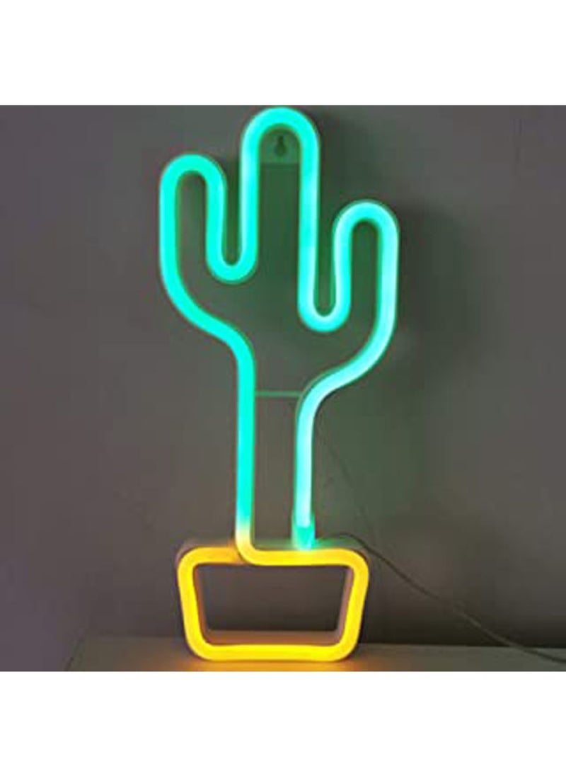 BPA - Cactus Neon Light Kids Room Living Room Wall d cor Gift Multicolour LED - Image 1