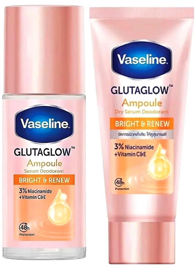 Vaseline Glutaglow Bright and Renew Ampoule Serum Deodorant each 45ml