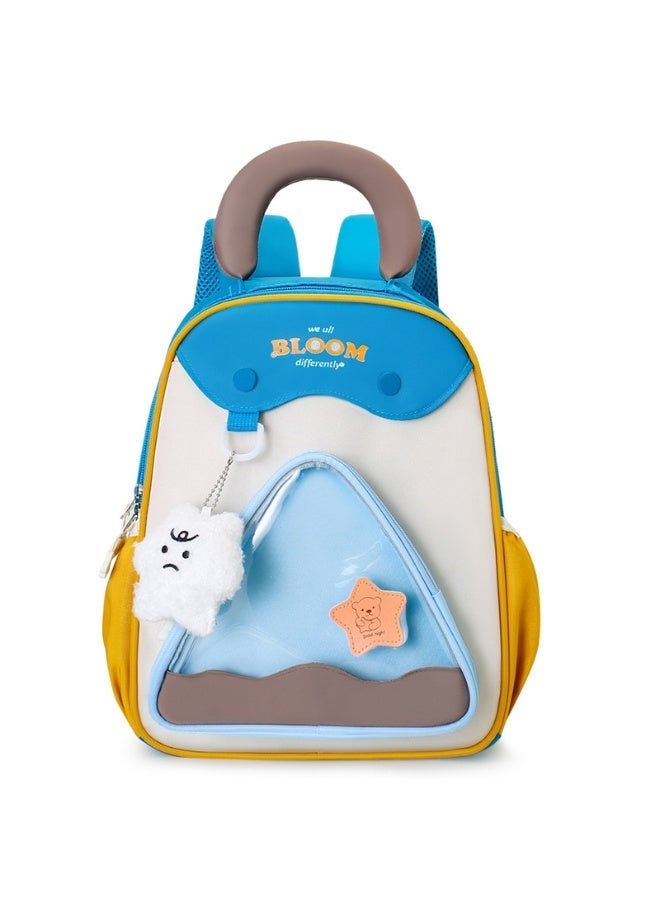 Kids Backpack 3-5 Years Color-Block Triangular – Lightweight Waterproof Spine-Protective Bag for Boys Girls, Large Capacity Kindergarten Travel Gift - Image 1
