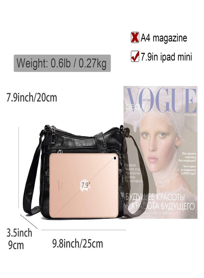 Gladdon Small Crossbody Bags for Women Leather Shoulder Purses Vegan Womens Cross body Bag Lightweight Black - Image 3