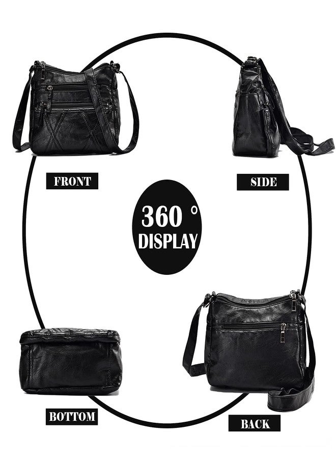 Gladdon Small Crossbody Bags for Women Leather Shoulder Purses Vegan Womens Cross body Bag Lightweight Black - Image 5