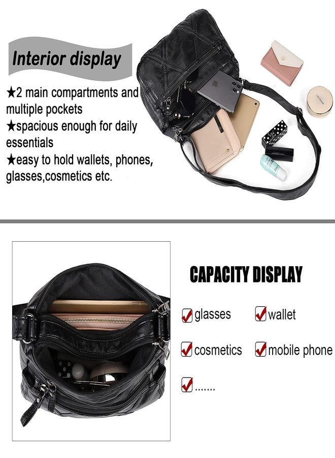 Gladdon Small Crossbody Bags for Women Leather Shoulder Purses Vegan Womens Cross body Bag Lightweight Black - Image 4