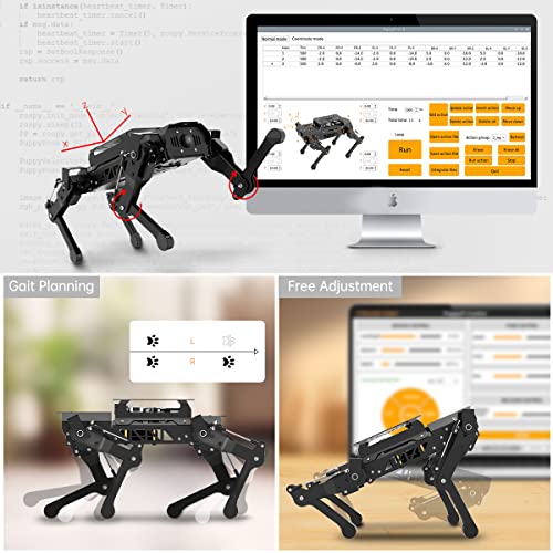HIWONDER كلب روبوت PuppyPi مع ChatGPT نماذج الذكاء الاصطناعي الكبيرة والذكاء المجسد ونظام ROS للكلاب الروبوتية، رؤية المشهد، فهم الصوت، رسم الخرائط SLAM، الملاحة، روبوت رباعي الأرجل البيونيكي، مجموعة احترافية وRaspberryPi5 4GB - Image 4