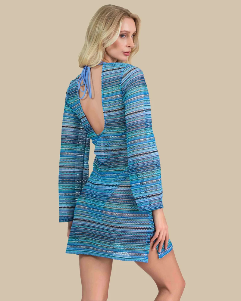 Isla & Evie Isla & Evie Plunge Mini Cover Up Dress