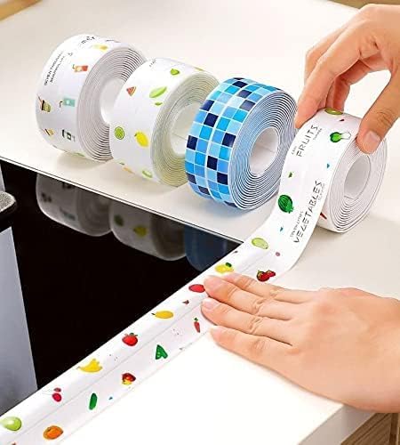 Multi Color Sink Tape For Kitchen And Bathroom Waterproof Tape Sink gate Gap Blocker Door Gap Filler Bathroom Door Water Stopper Door Tape 1 Pack  - Image 1