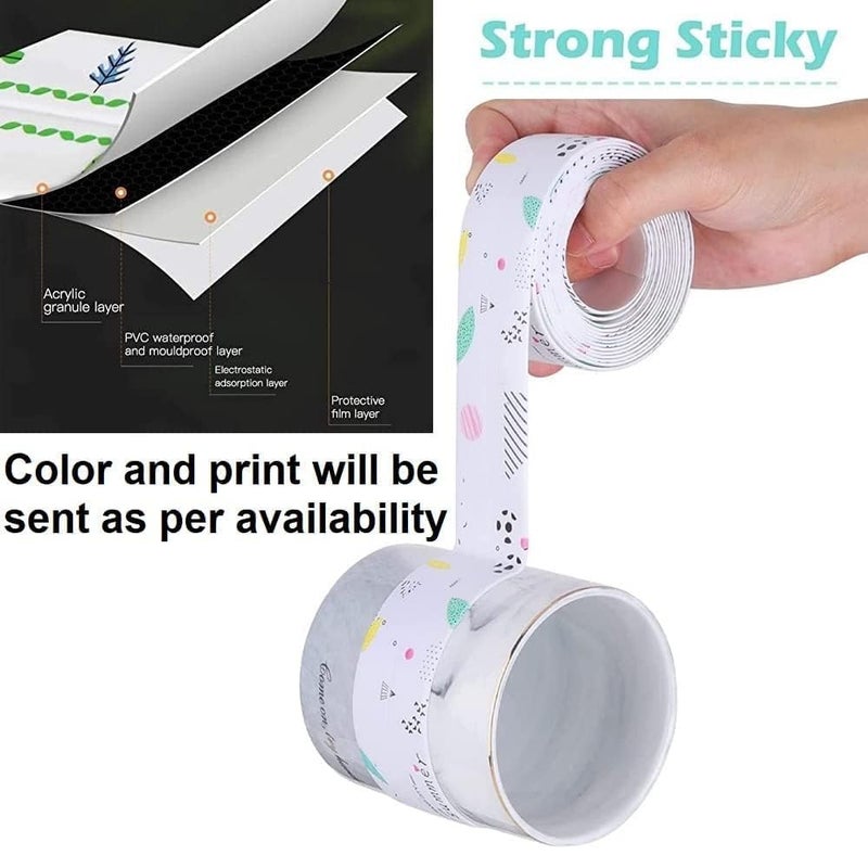 Multi Color Sink Tape For Kitchen And Bathroom Waterproof Tape Sink gate Gap Blocker Door Gap Filler Bathroom Door Water Stopper Door Tape 1 Pack  - Image 4